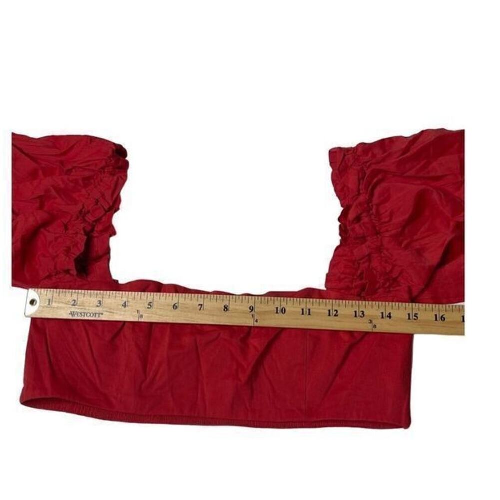 WeWoreWhat Solid Obe Ruby Coco Crop Top‎ Blouse L… - image 3